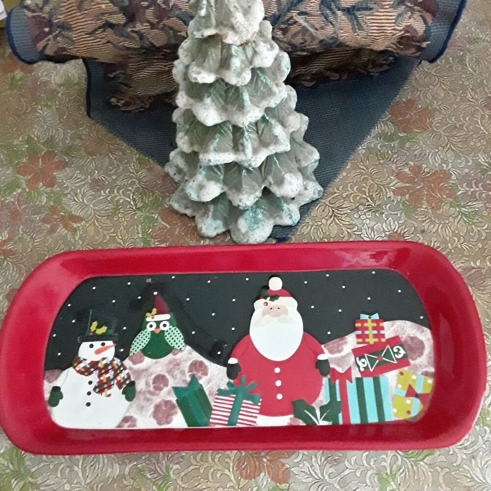 Christmas Cut Out Treat Dish - Earthenware by Sue Zulout NWT